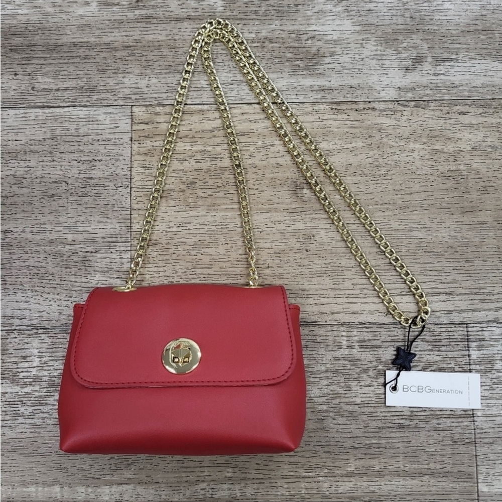 BCBG Generation Petal Shoulder Bag in Red NWT